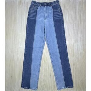 PacSun Eco Blue Two-Tone 90's Boyfriend High Rise Vertical Seam Denim Jeans 28